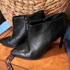 Nine West black leather booties
